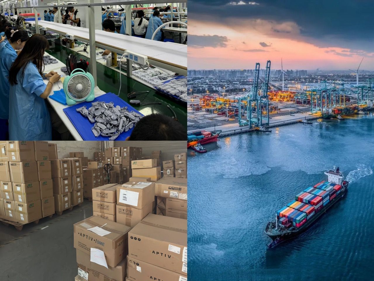 KSH transparent sourcing process showing factory price, manual inspection, and DDP door-to-door shipping